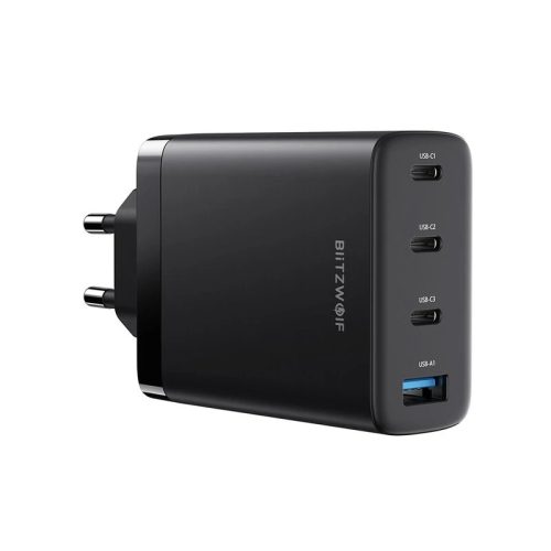 BlitzWolf® BW-S23: încărcător rapid GaN Tech de 100 W - încărcător USB de rețea cu 4 porturi (3x USB Type-C + 1x USB-A)