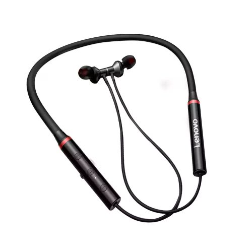 Lenovo HE05X II Generation - Căști sport Bluetooth montate pe gât cu filtru de zgomot, bas profund, 10 ore de funcționare - Negru