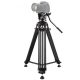 PULUZ Stand profesional + cap pentru camere DSLR / SLR - cadru din aluminiu, capacitate mare de incarcare: 10kg, inaltime reglabila intre 90-170cm