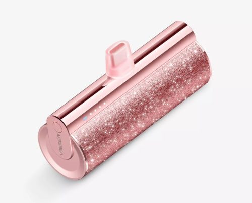 Veger Lipstick-C Power Bank cu conector USB Type-C - 5000mAh, pentru toate produsele USB Type-C, încărcare PD3.0 - Argint