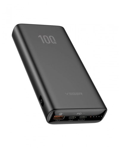 Veger T100 - putere de încărcare 100W, 20000mAh, 2x porturi de încărcare Type-C + 1x USB-A